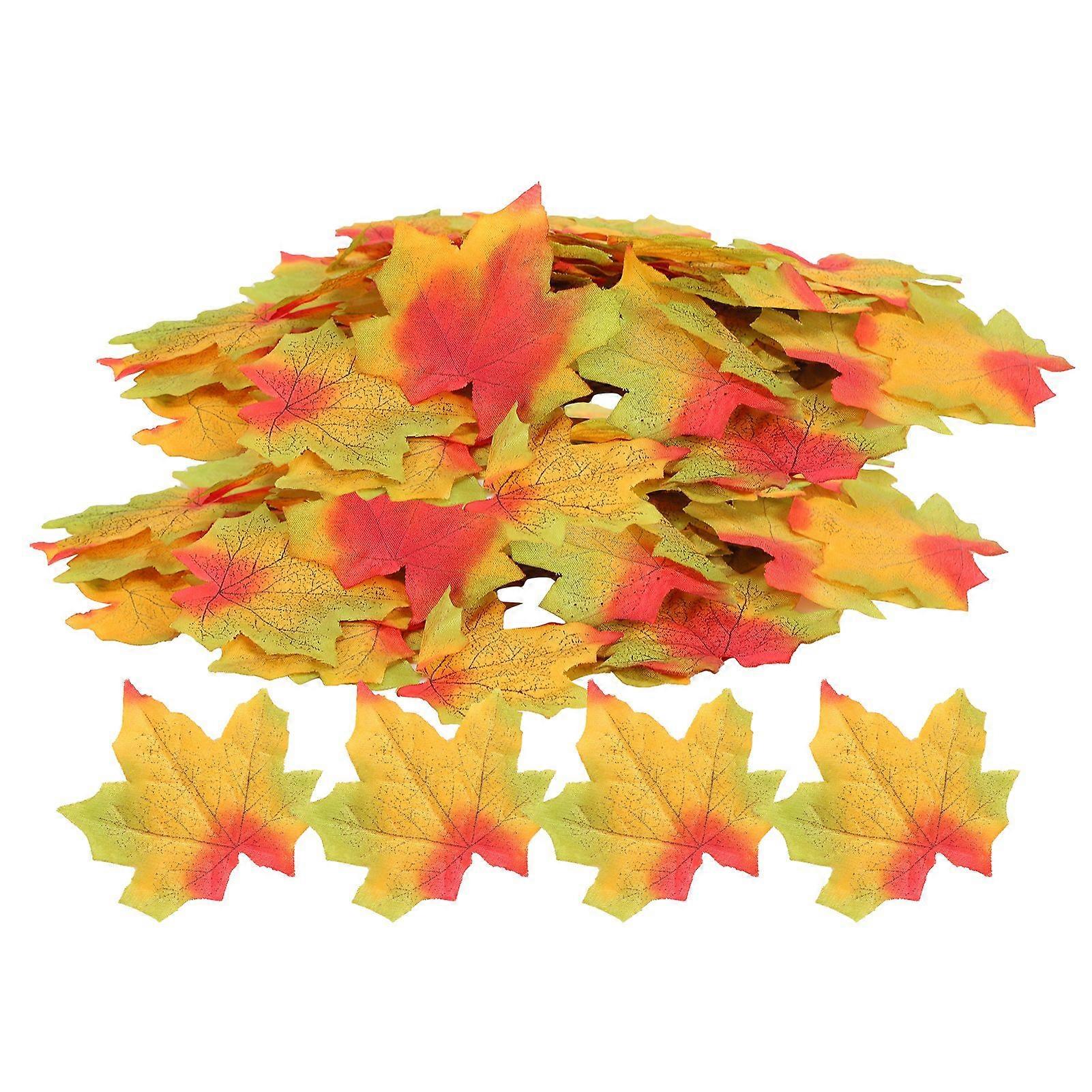 2025年最新モデル100個/袋感謝祭の秋のための人工カエデの葉
