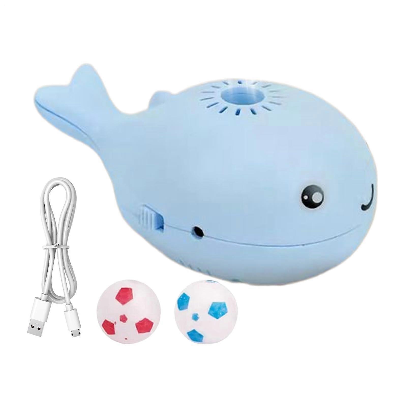 Whale Floating Toy for Cats, Interactive Blue Blowing Ball Teaser, Battery-Powered Pet Enrichment for Indoor Exercise