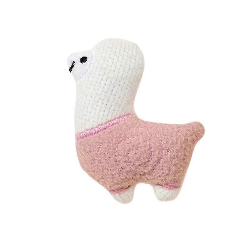 Cat Toy with Catnip for Kittens, Plush Chew Toy, Teeth Grinding, Claws, Alpaca Pink, 8-Inch Size