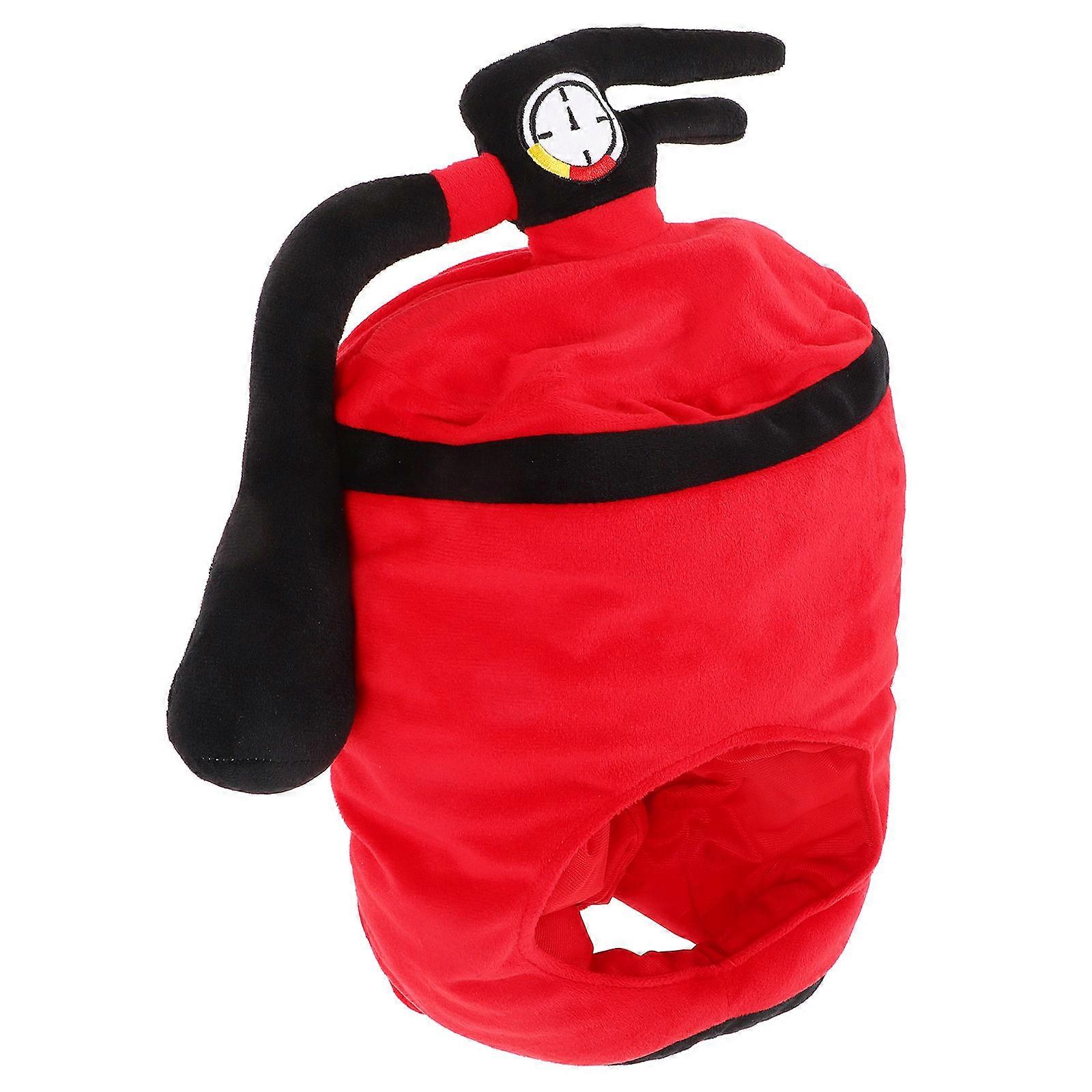 Funny Hat Costume Accessory Fire Extinguisher Cap Performers Decorative Effect Red 1Pack