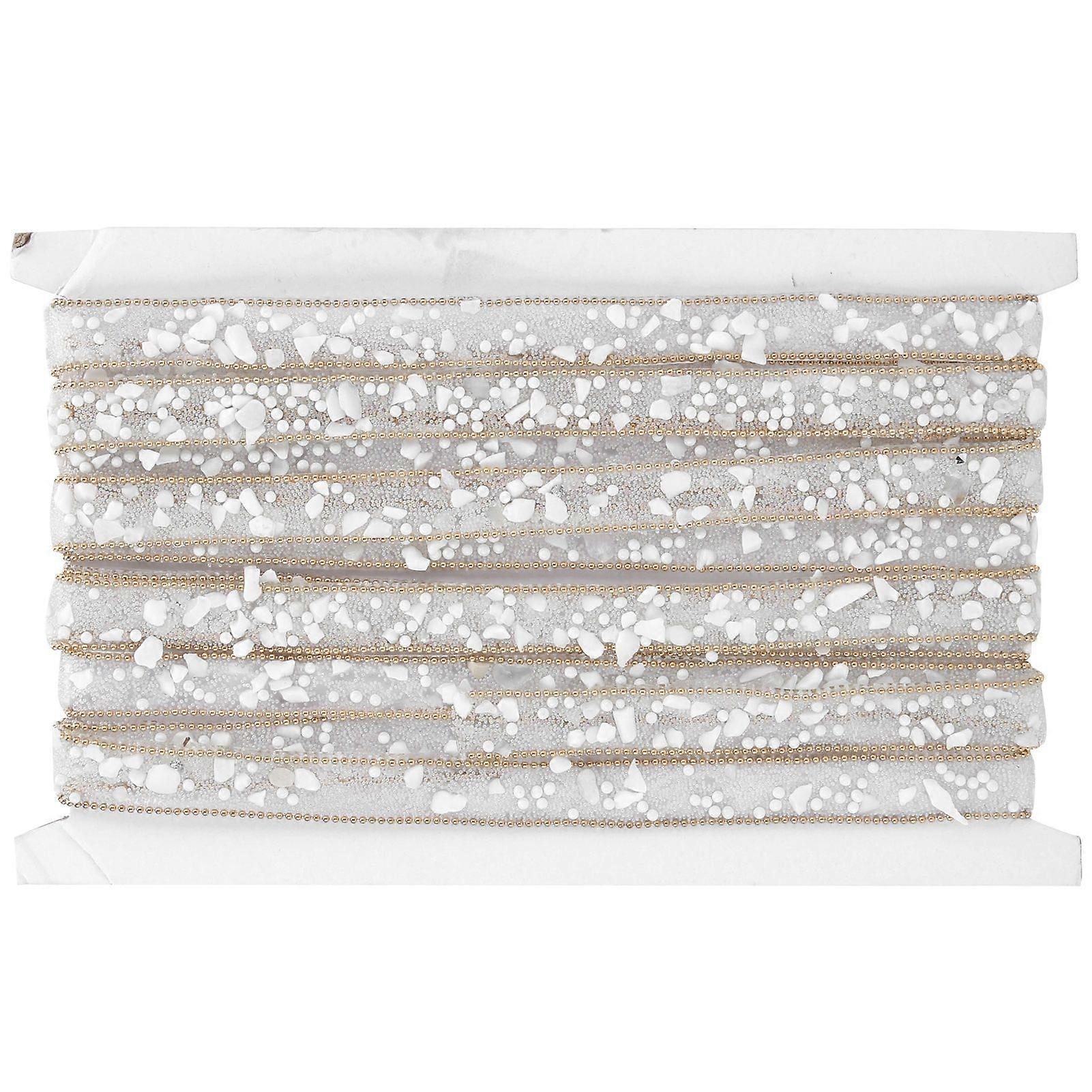 2025 Latest Model  5 Yards Gold Edge Shell Glue Mesh Ribbon for DIY Shoes Hats