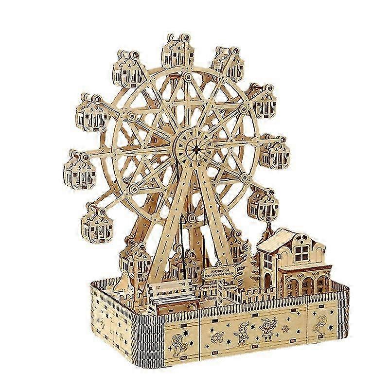 3D Wooden Puzzle Craft Kit, 183PCS Architecture Model for Adults, Build Mechanical Construction Set Gift for Family