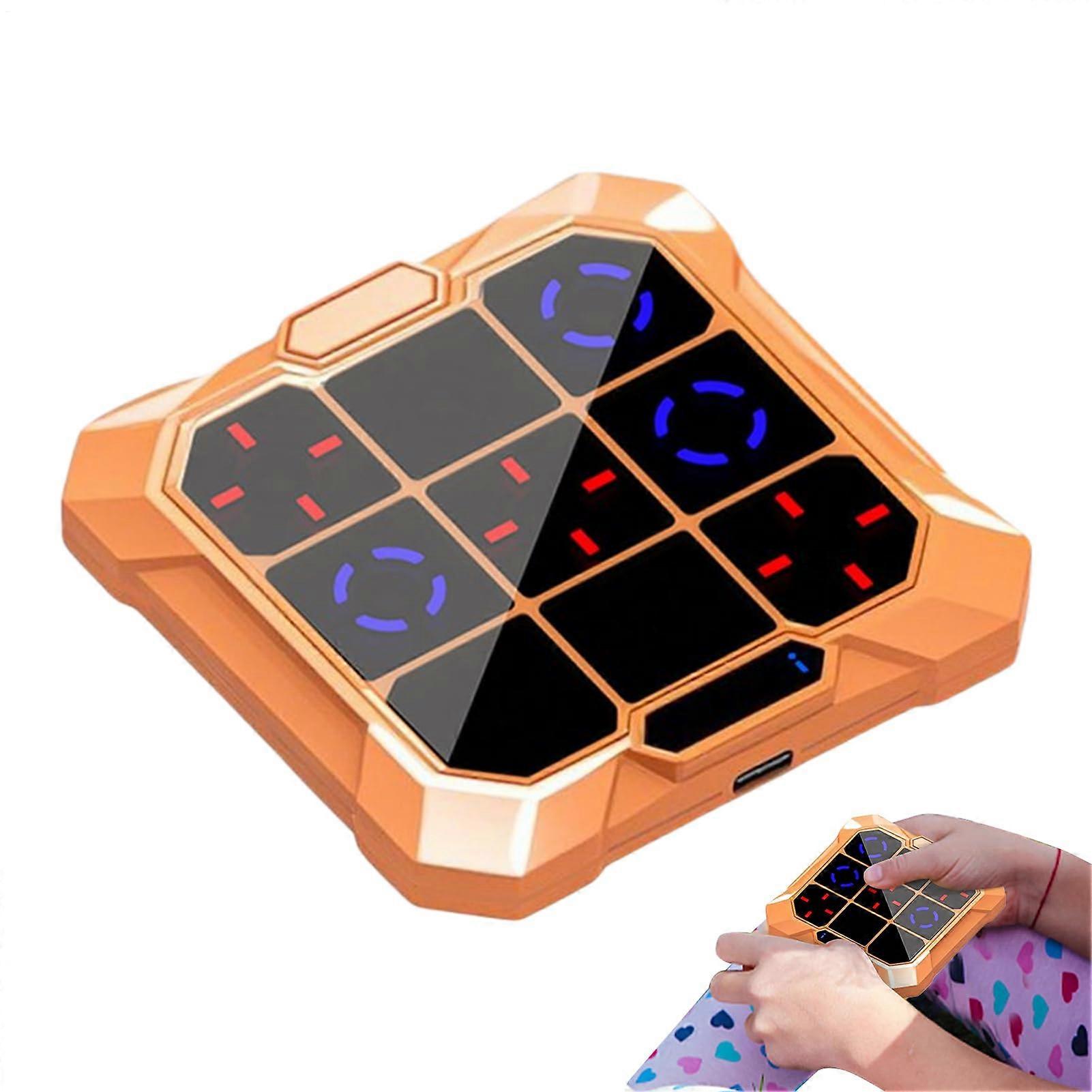 Compact Portable Puzzle Console Digital Game for Hiking, Travel, Camping, Family (Orange)