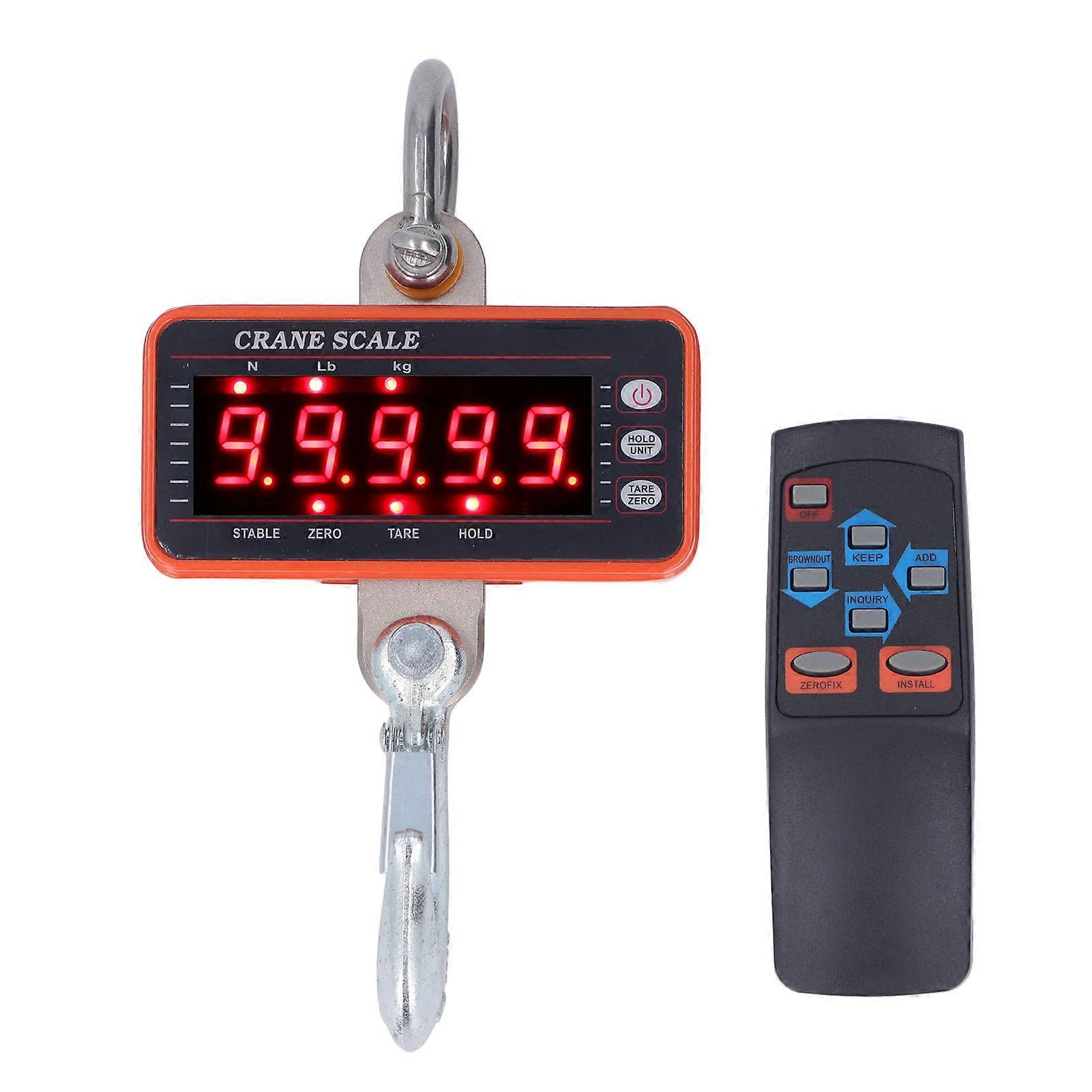 Digital Crane 5 Digit LED Display Wireless Remote Control High Accuracy Hanging Scale for Heavy Duty