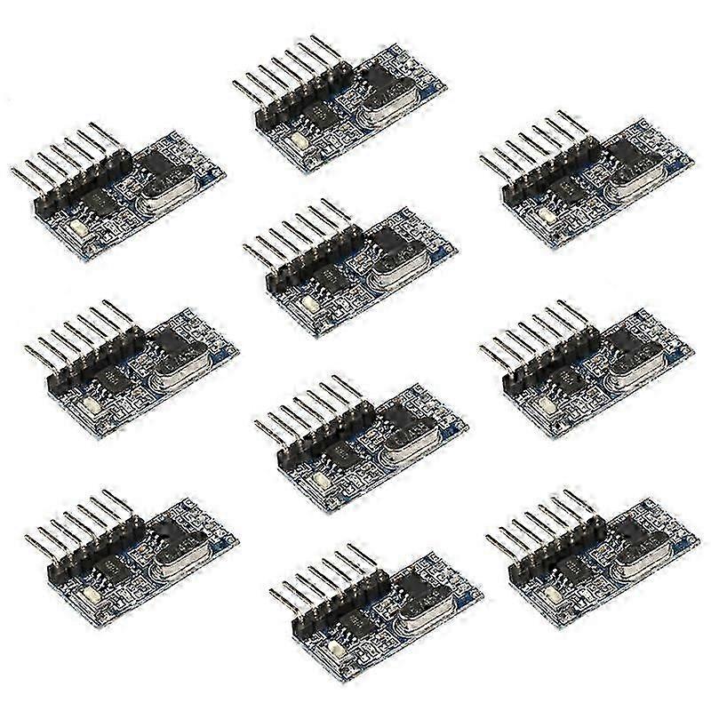 10PCS 433Mhz RF Receiver Learning Code Decoder Module 433 Mhz Wireless 4-Channel Output for Remote hwy