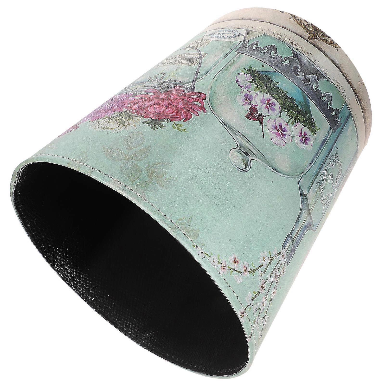 Vintage Style PU Trash Bin – Decorative & Functional Waste Container for Home, Office, or School Use – Easy Clean Surface with Modern Creative Design