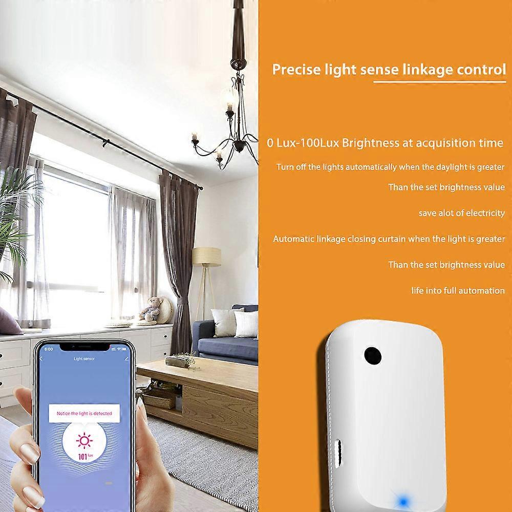ZigBee Light Intelligent Illumination Linkage Control Brightness Sensor Work Tuya Device Compatible with Alexa Home