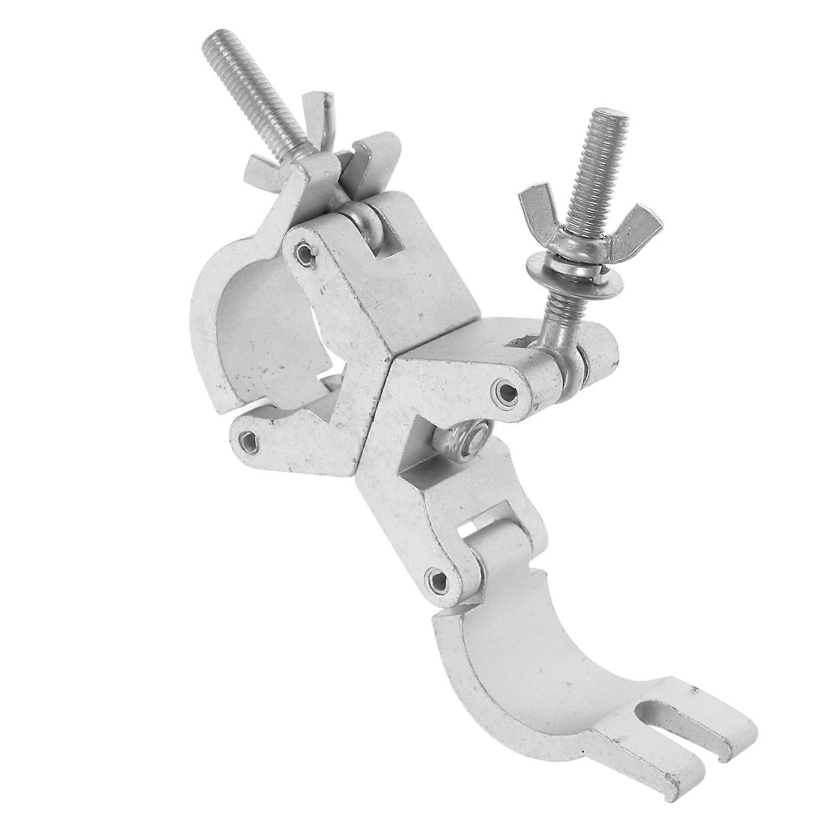 360-Degree Aluminum Truss Tube Clamp With Rotating Dual Ring Hooks For DJ Lighting And Event Equipment Mount