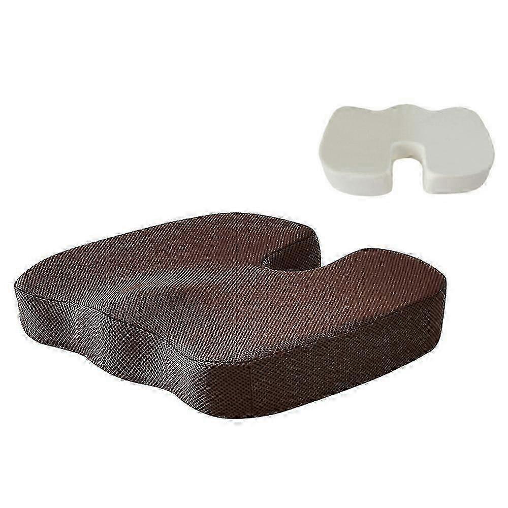 Memory Foam Cushion Chair U-Shaped Cushion Slow Rebound Cushion Breathable Healthy Cushion Memory Cushion Coffee Color DS