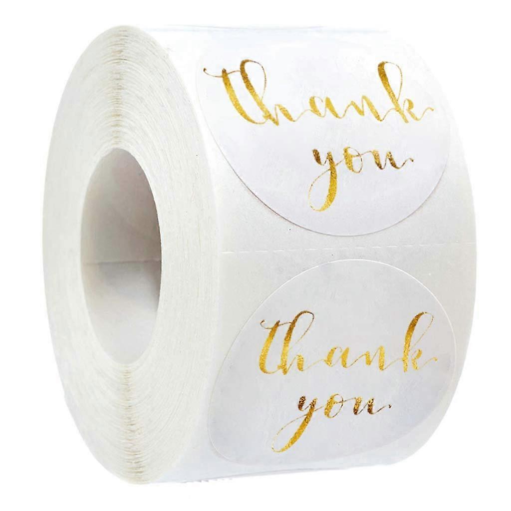 Handmade Round Thank You Stickers Gold Foil Seal Labels for Wedding Envelopes, 500 Pack Adhesive Labels