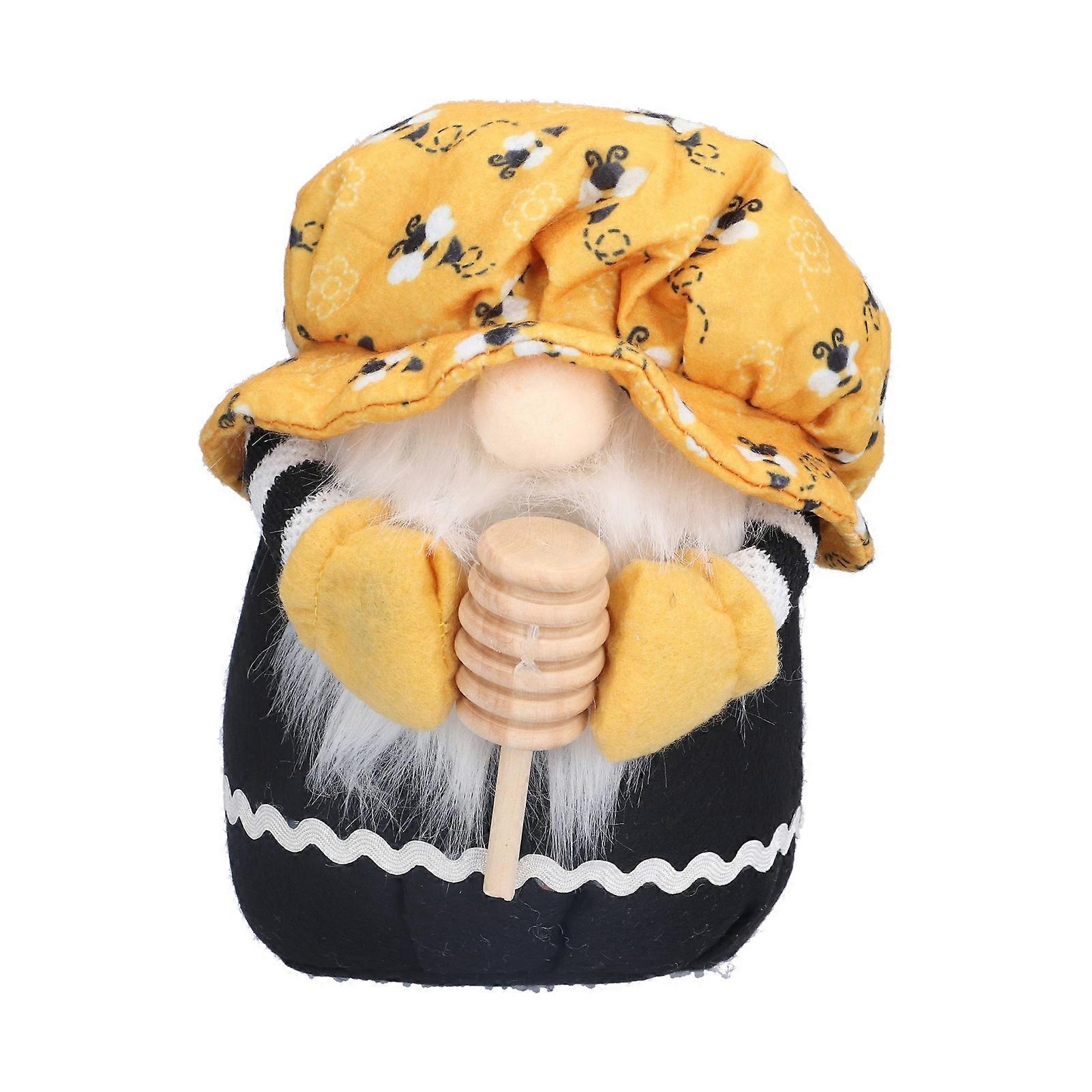 Bee Pattern Gnome Doll Dwarf Faceless Doll Ornament Decor for Living Room Sofa Desktop Bookshelf
