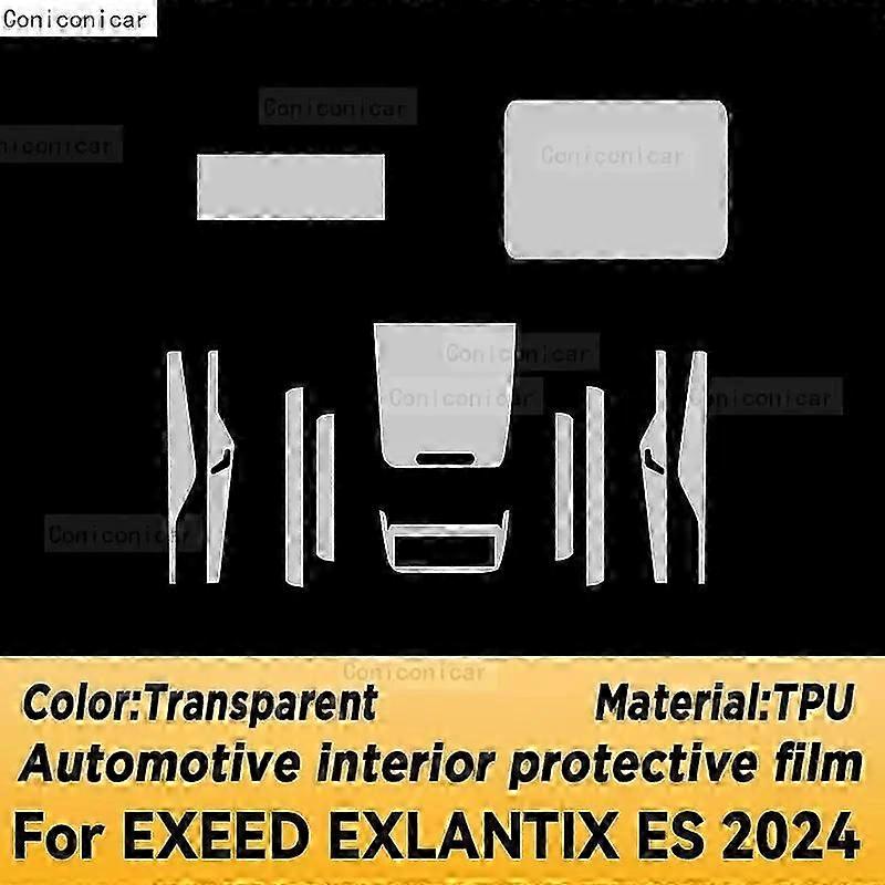 Exquisite Fit For EXEED EXLANTIX ES 2024 Gearbox Panel Navigation Screen Automotive Interior TPU Protective Film Cover Anti-Scratch Sticker