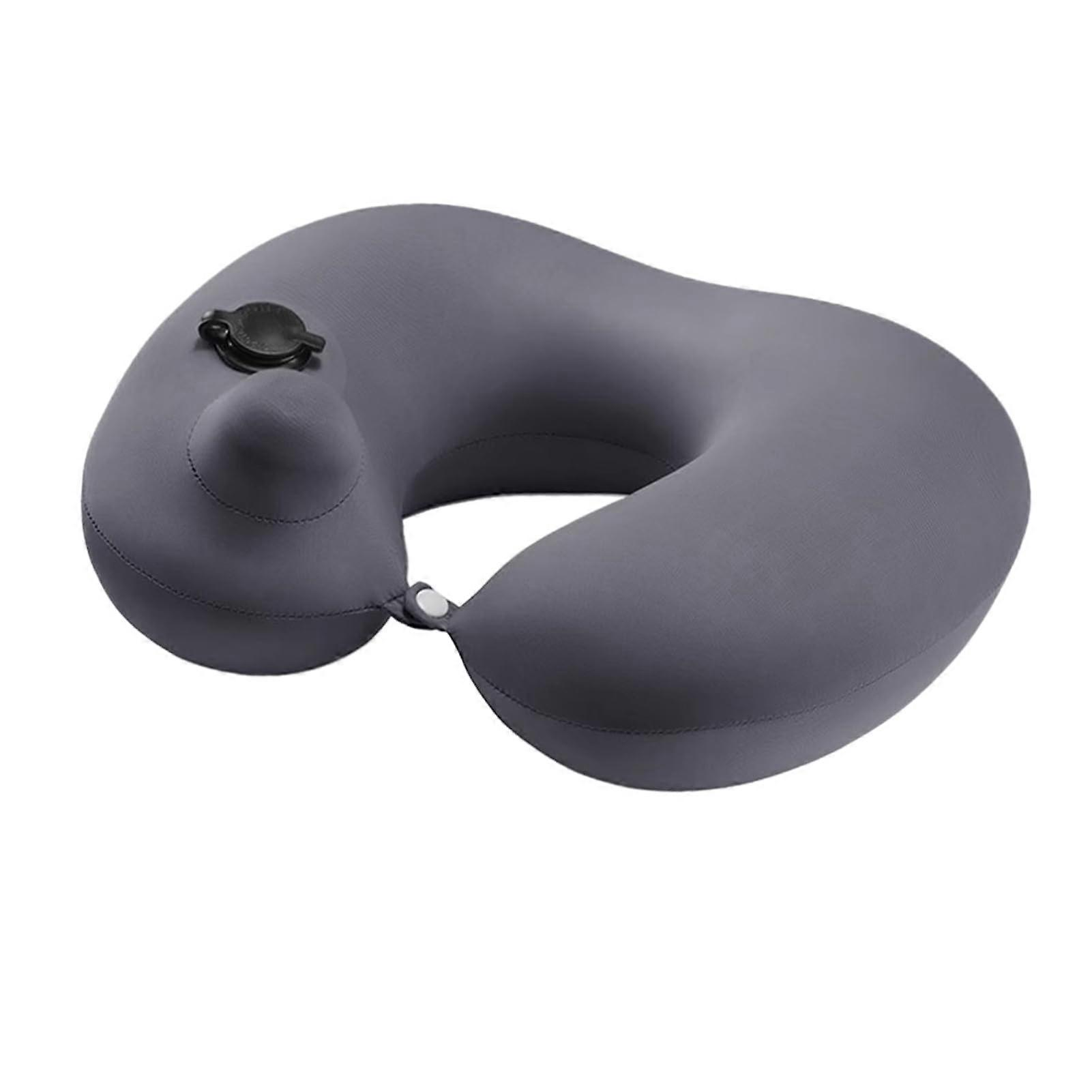 Neck pillow, ice silk portable soft comfortable airplane pillow for speed rail (Grey) Gray