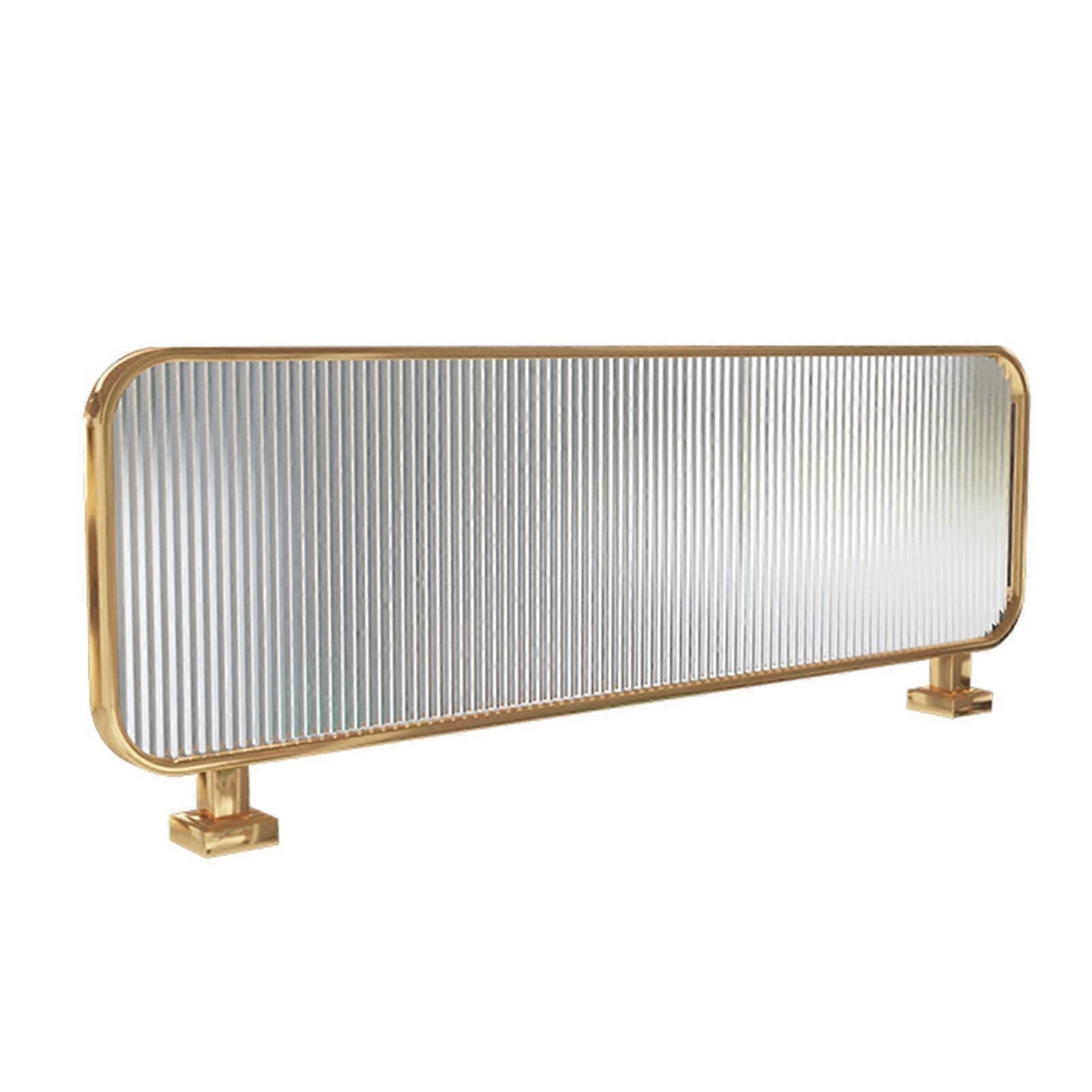 Decorative partitions for restaurants, hardware, desk partitions for fondue counters made of frosted glass (goldcolored, 30 x 110 cm)