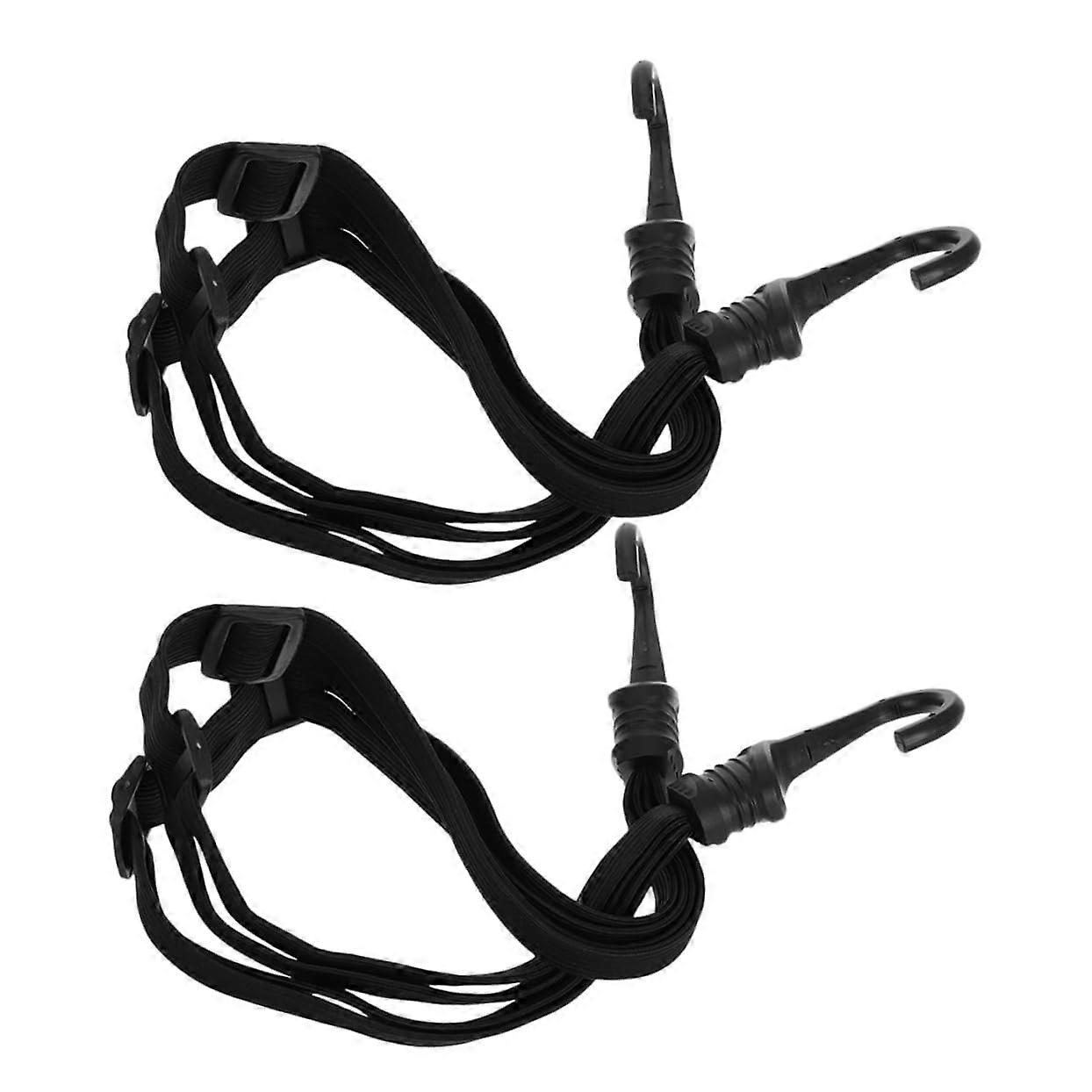 2 Pieces Elastic Motorcycle Helmet Luggage Straps with Hooks Adjustable Luggage Binding Strap for Secure Helmet and Luggage Fastening