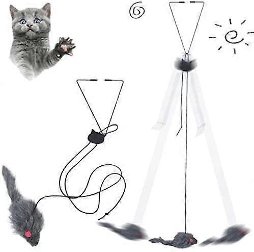 Cat Hanging Toy Door Bouncing Mouse Toys for Cats 2 Pack