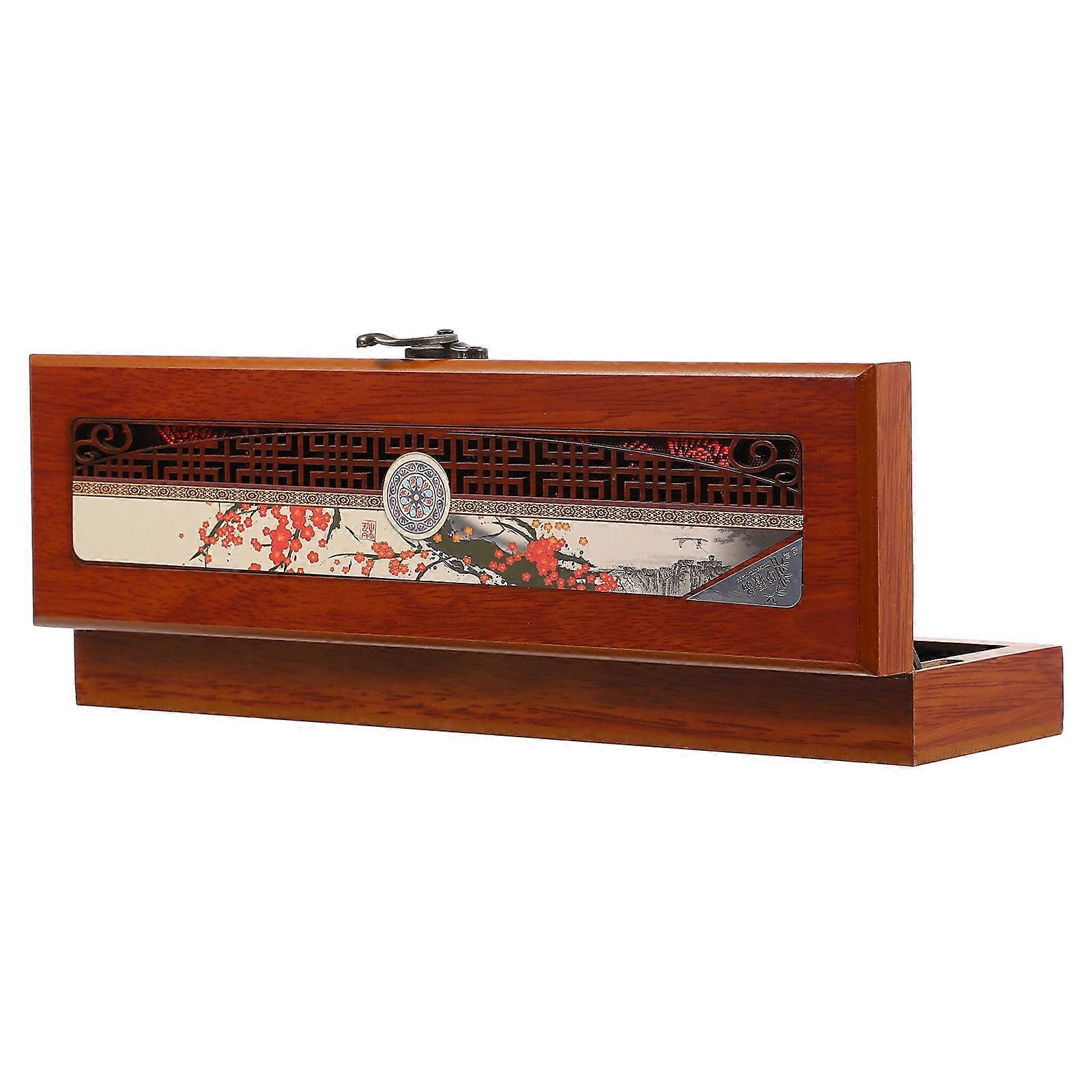 Vintage Wooden Jewelry Box with Hinged Lid and Soft Interior – Durable, Lightweight Storage for Necklaces, Rings, and Bracelets – Compact Design for