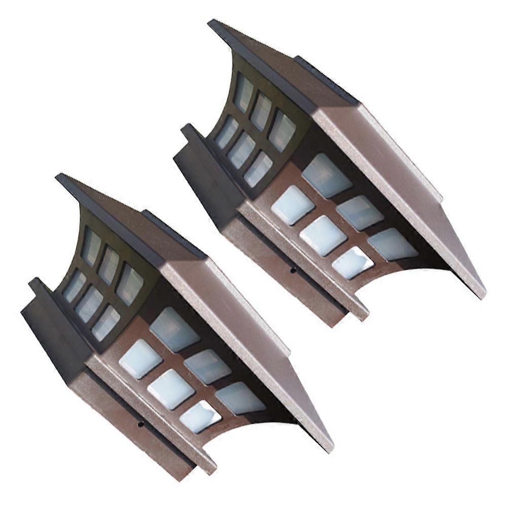Solar Post Lamps for Garden, Landscape, Fence, Path, and Wall 2pcs Outdoor LED Lights, Waterproof Patio Lighting