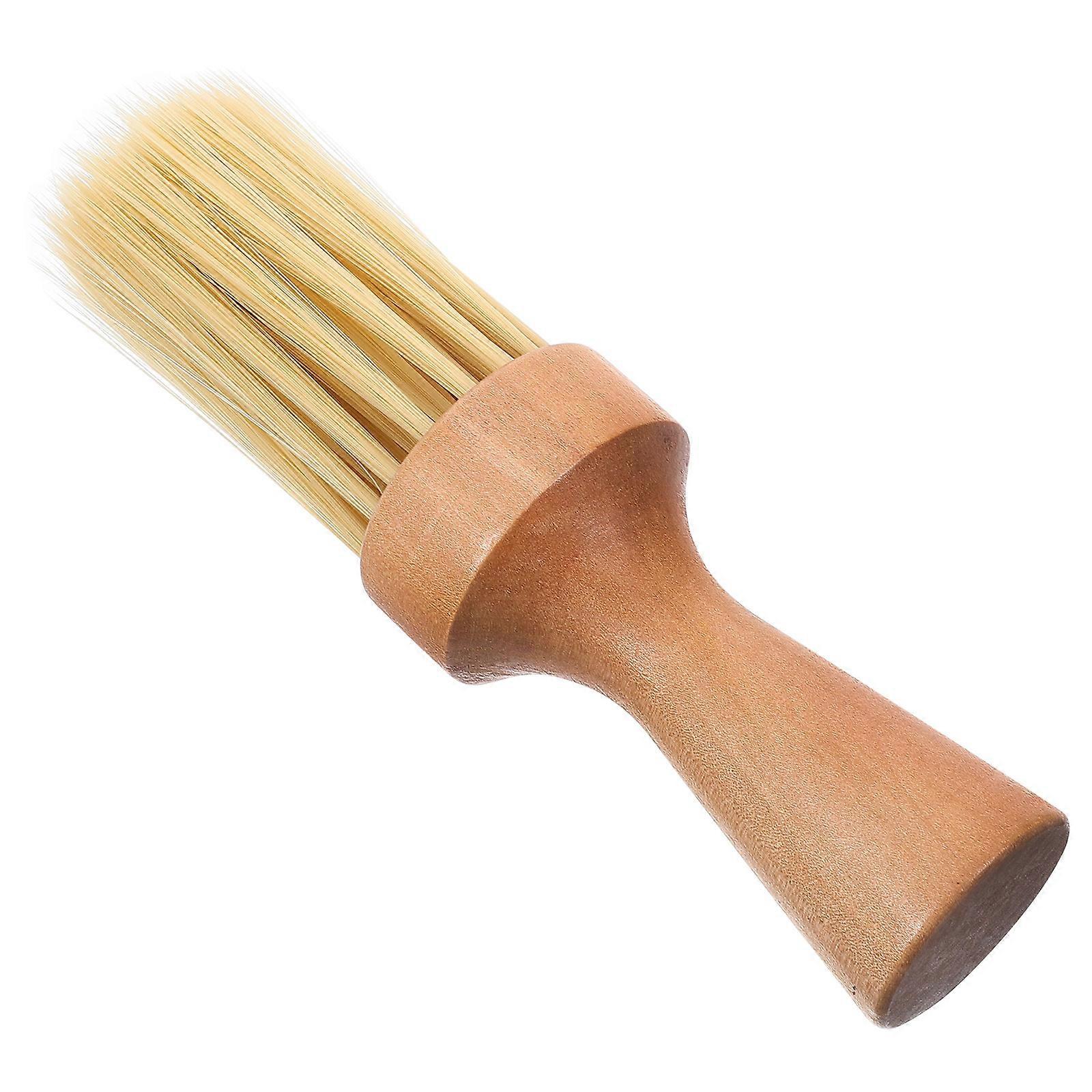 Khaki Beard Brush for Men with Comfortable Fiber Bristles and Wooden Handle Perfect for Traveling and Grooming