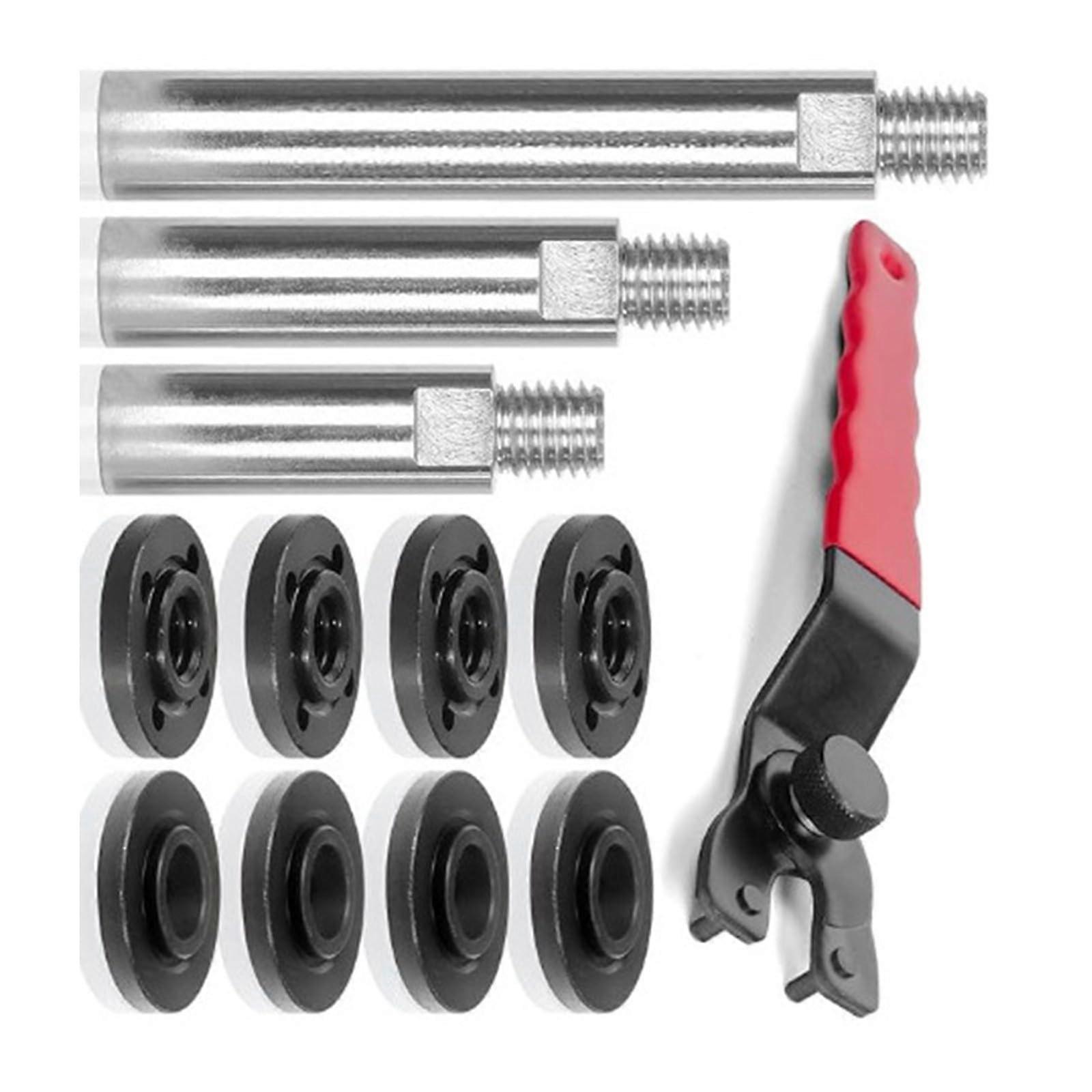 11-Piece Threaded Angle Grinder Kit With Extension Shafts, 1.6 cm 5/8 in, Polishing Pad Holder, Adjustable Wrench