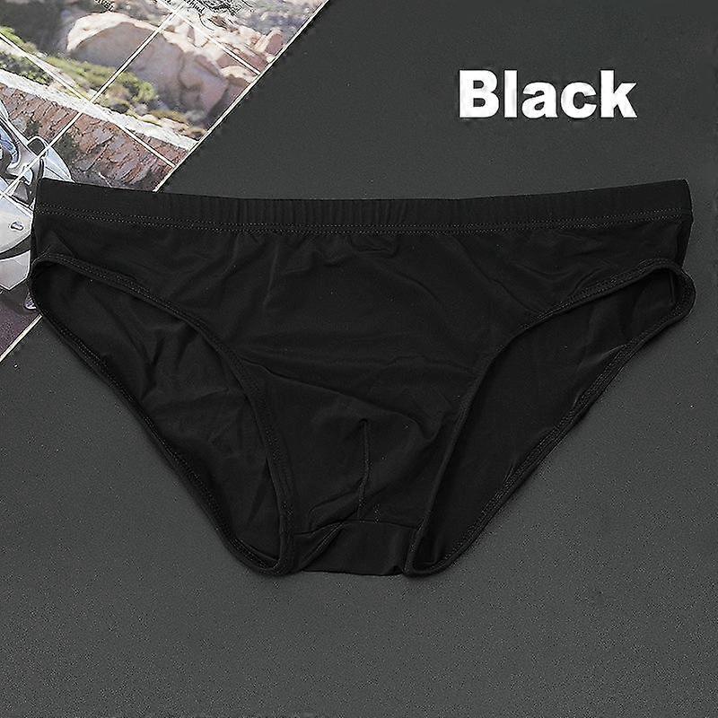 10 Colors Sexy Solid Silky Men Underwear Ice Silk Briefs Boxers Quick-Drying M-4XL