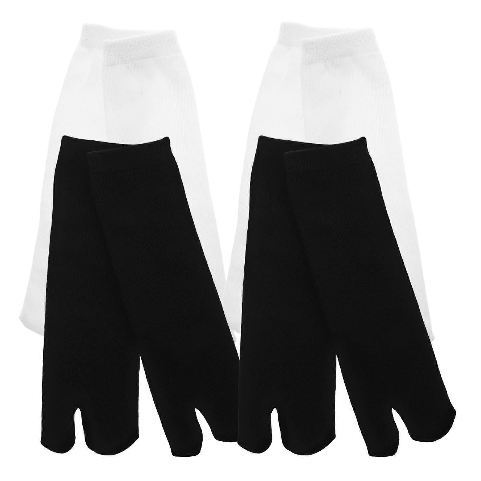 Breathable Socks Two Finger Toe Socks for Children Toe Protection Home School 4 Pairs