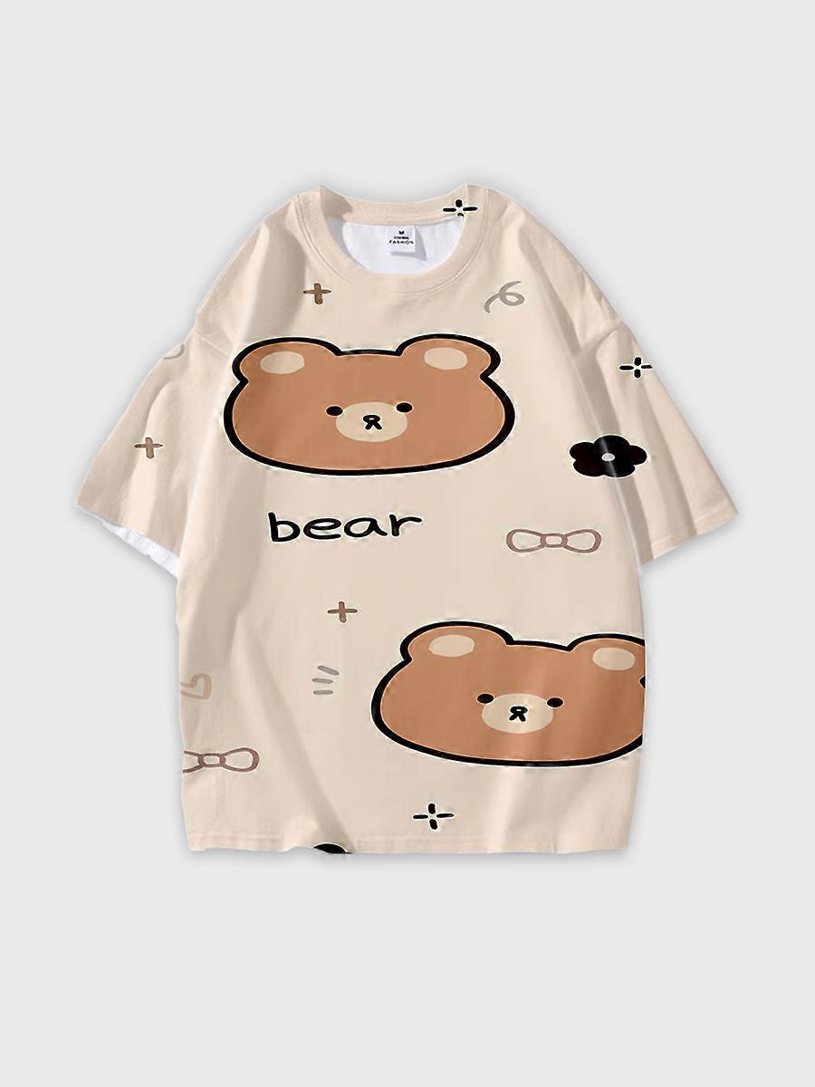 T-shirt round neck Pattern loose short sleeve P3237