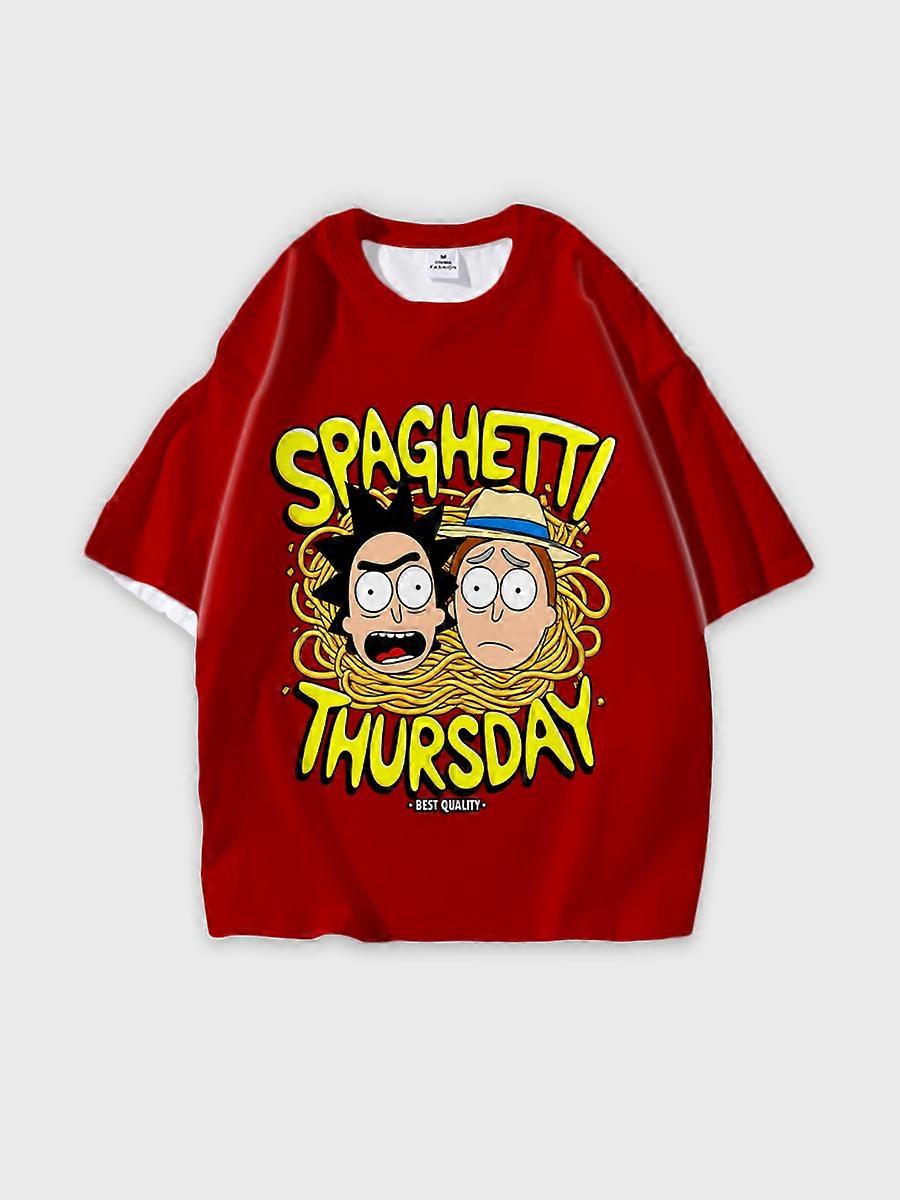 T-shirt round neck Animation Character Pattern loose short sleeve P2401