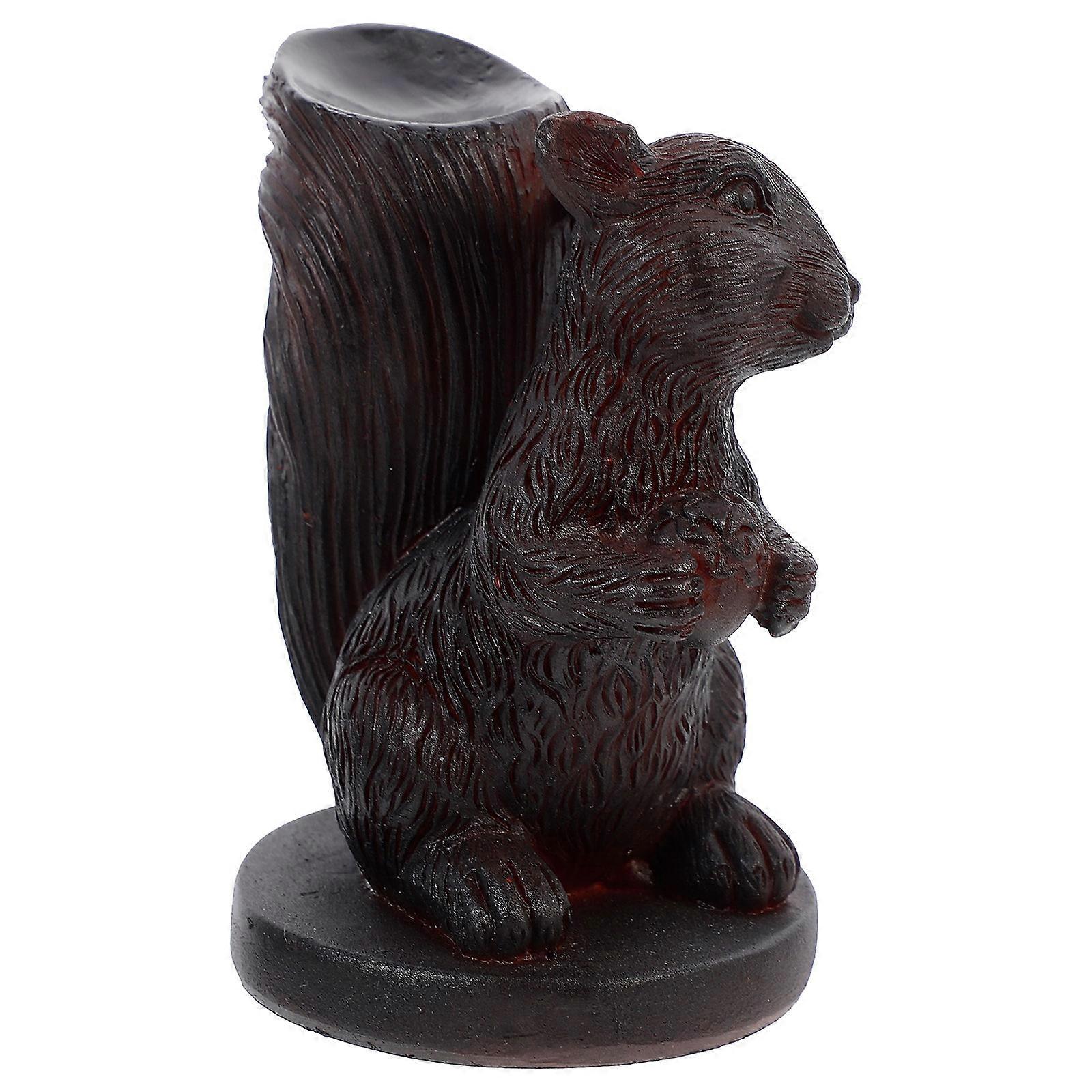 Decorative Crystal Balls Holder Squirrel Shape Tea Room Decor Dark Brown 1Set