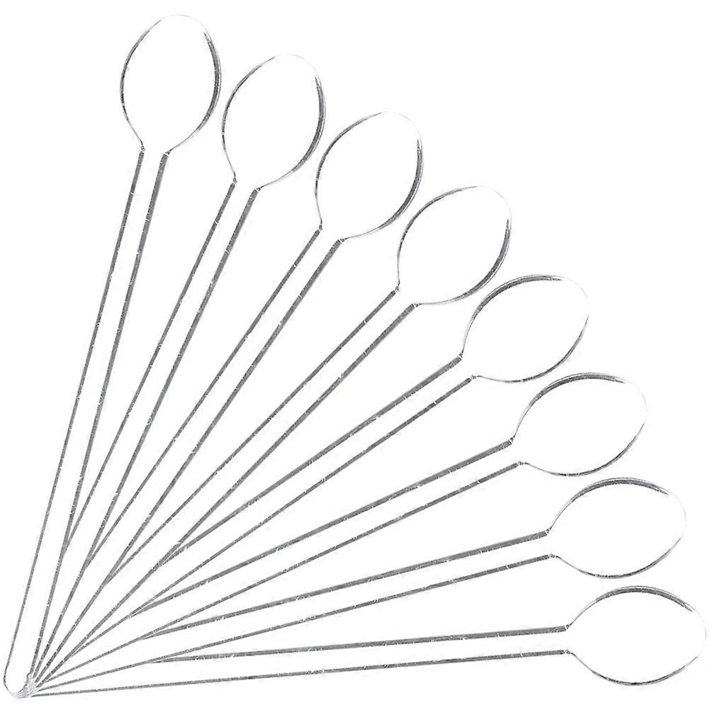 8pcs Long Handled Clear Glass Dessert Spoons for Coffee, Soup & Desserts – Ergonomic Stirring Spoons for Comfortable Use at Events