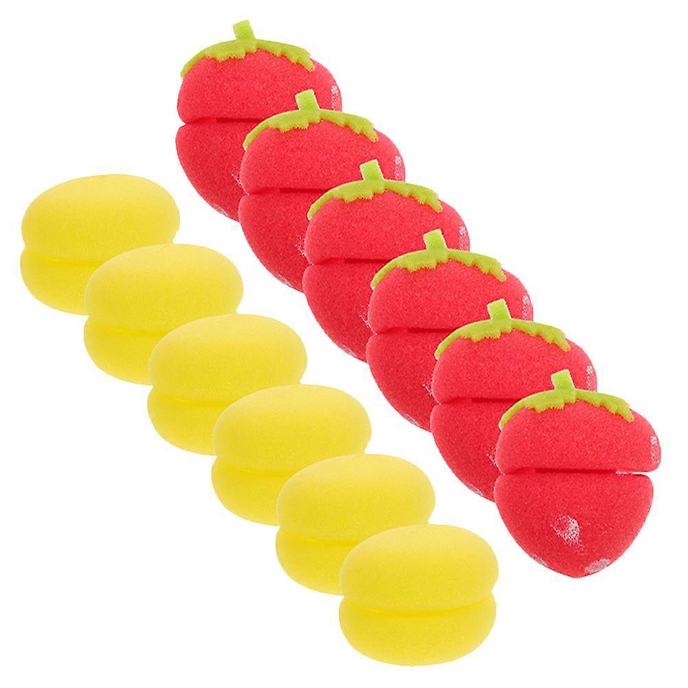 12pcs Sponge Hair Rollers for Women Adorable Cute Diy Hair Curling Styling Tools Sleeping Rollers