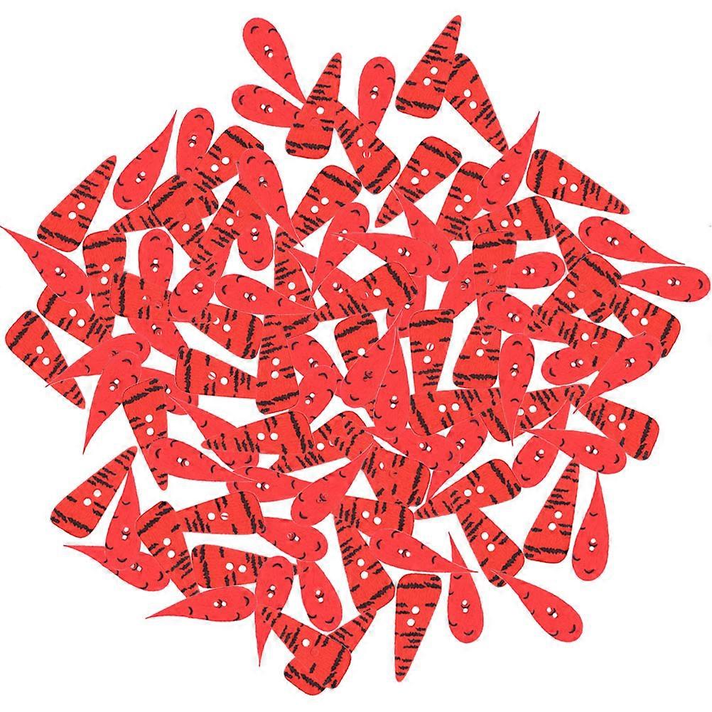 Wooden Sewing Buttons for DIY Use Red Color Perfect for Clothing Embellishment Small Size Lightweight 200 Pieces