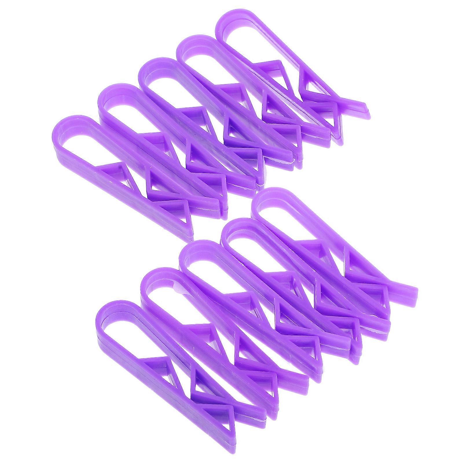Purple Plastic Garbage Bin Clips for Fixed Use and Versatile 10 Pieces
