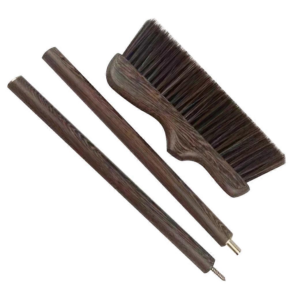 Soft Bristle Chicken Wing Wood Broom Long Handle Sweeping Brush for Indoor Outdoor Use, Reusable Cleaning Tool for Home, Kitchen, Office, Garden