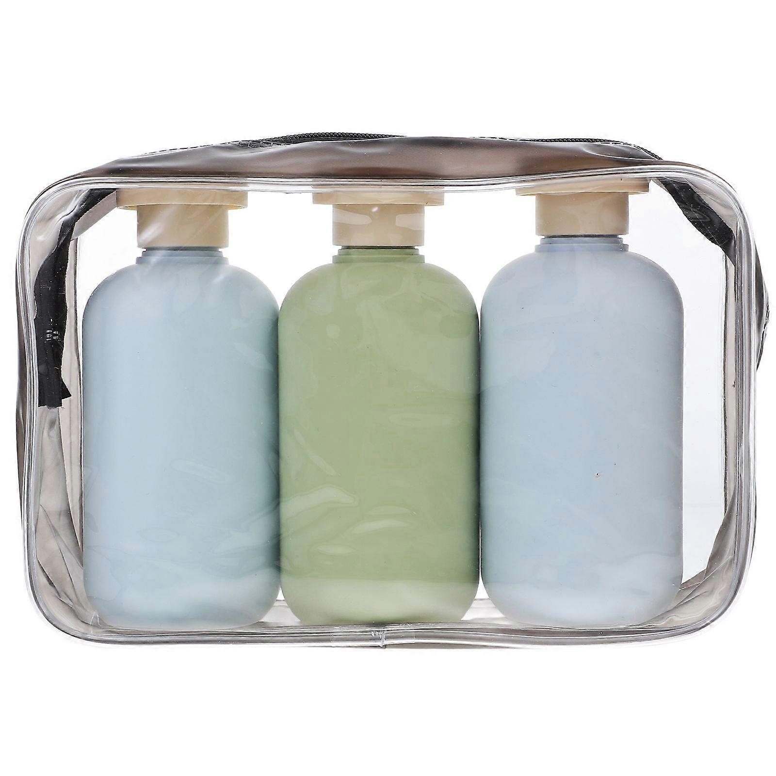 1 Set Refillable Travel Shampoo Conditioner Bottles Travel Toiletry Containers Plastic Squeeze Bottles for Shampoo Lotion Cream 200ml