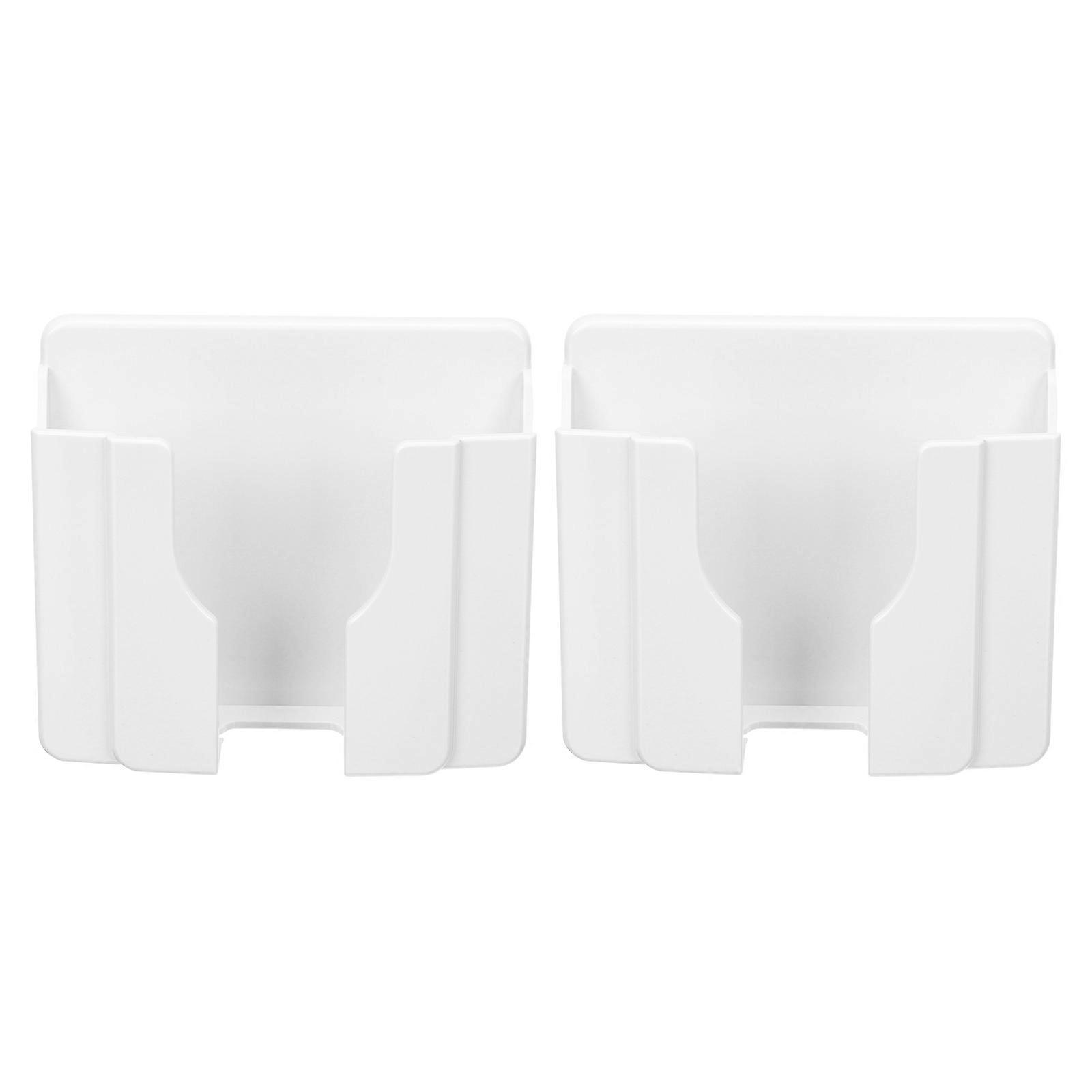 Wall Mount Phone Holders Self Adhesive Organizers for Home Use White ABS Material 2 Pcs