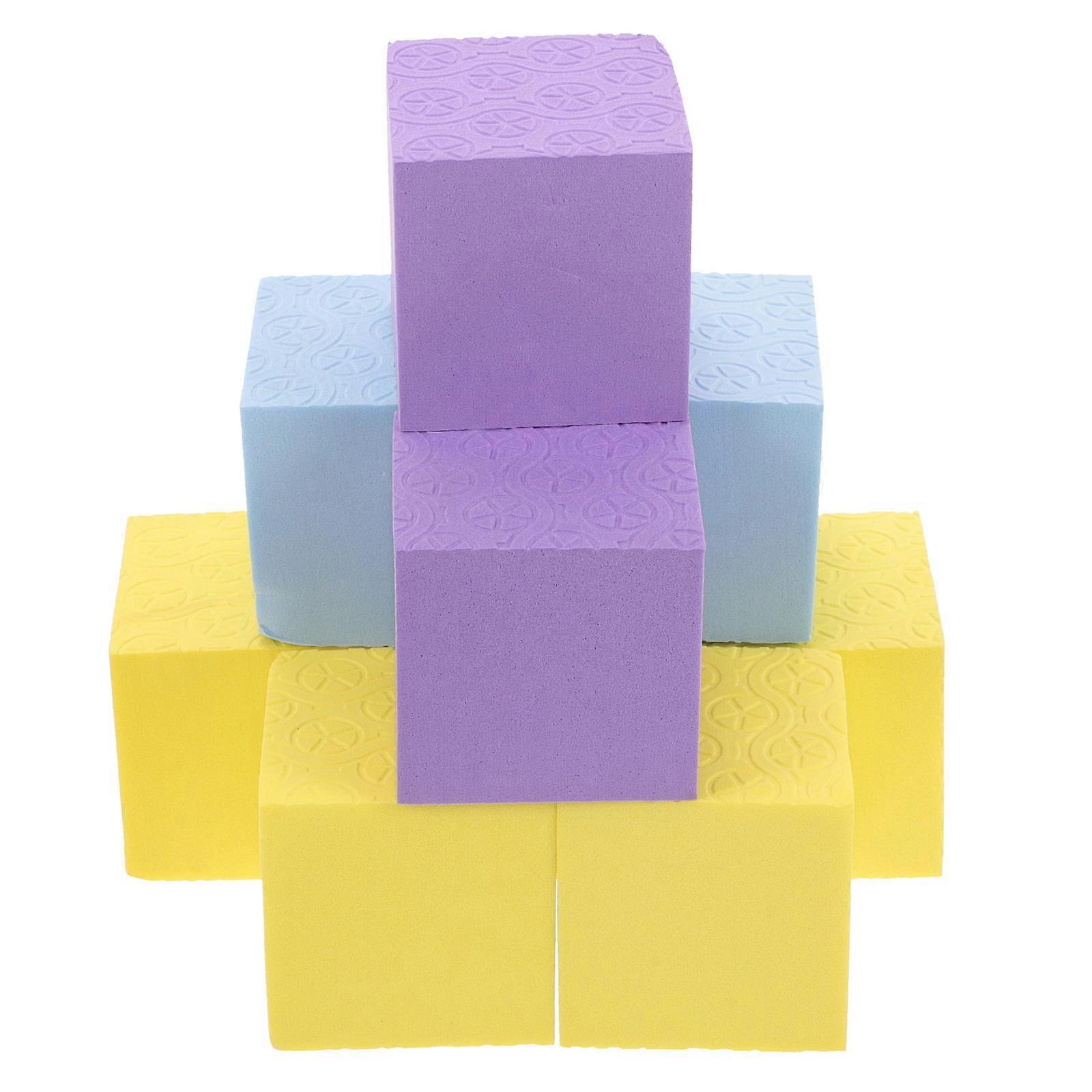 Hemoton 10PCS Colorful Cube Blocks DIY Model Design Sponge Training Aid Solid Geometry Tools for Kids and Teachers 5CM Random Color