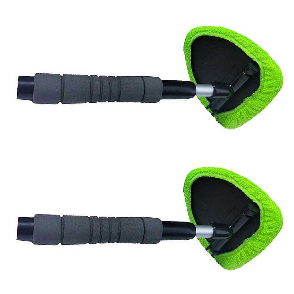 Auto Windshield Cleaning Tool with Ergonomic Handle Microfiber Car Window Cleaner for Defogging and Moisture Removal, Safe for All Vehicles