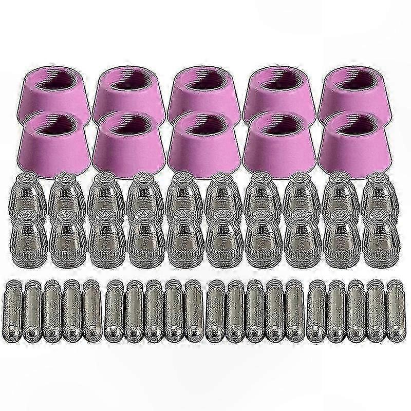 50Pcs Plasma Cutter Torch Consumables Kit - Electrodes, Nozzles, Cups for CUT-60 SG-55 WSD-60 Welding Tools