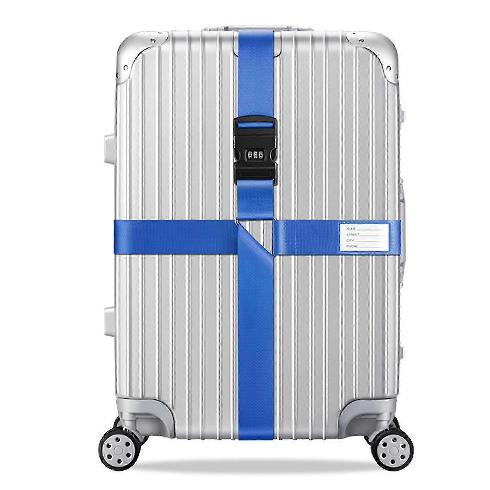Durable Suitcase Cross Straps with Password Lock Ensure Safe and Stable Travel for Women and Men Blue
