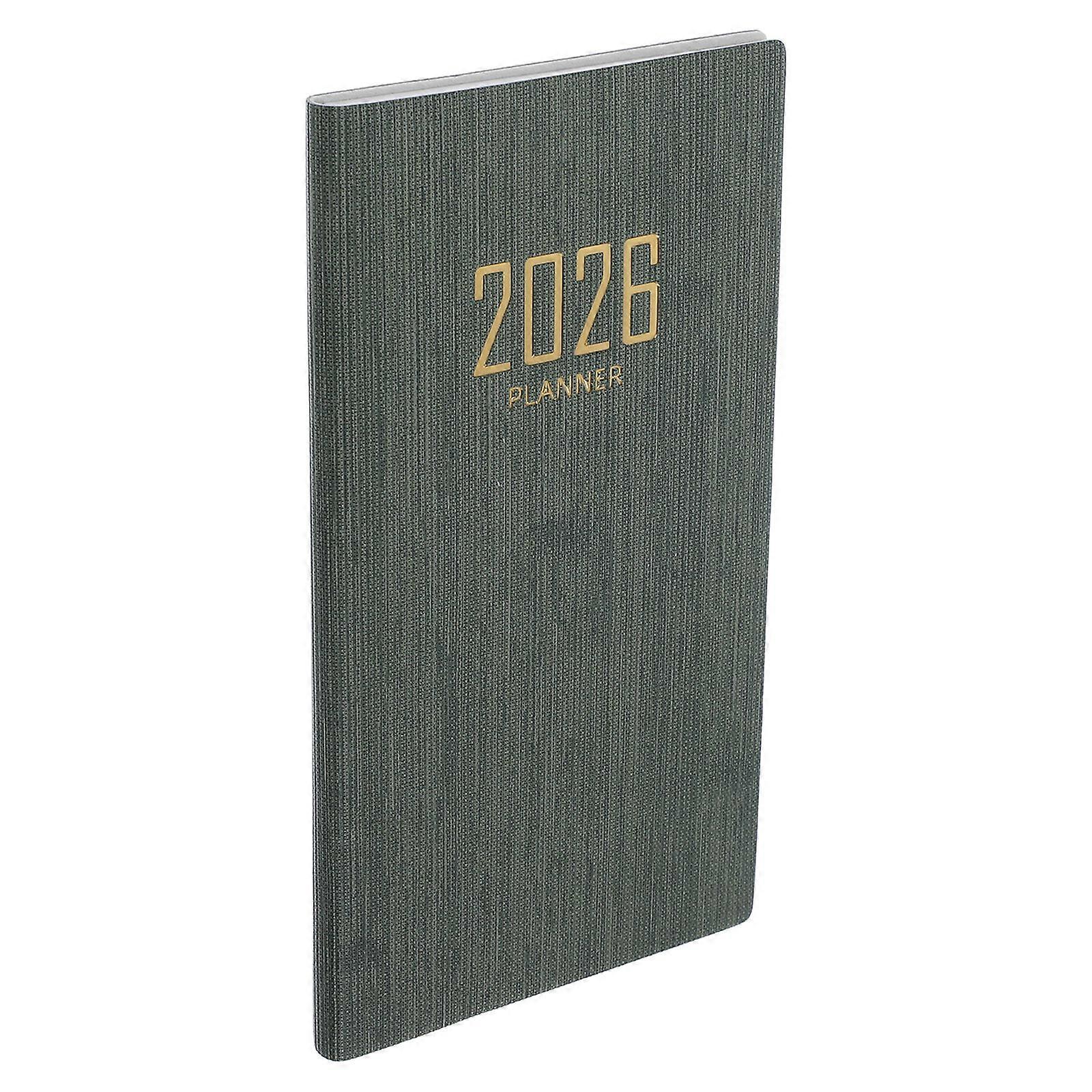 Compact Daily Planner Notebook with Faux Cover and Thick Ink Friendly Paper for Monthly, Weekly, and Yearly Scheduling – Ideal for Work and Travel