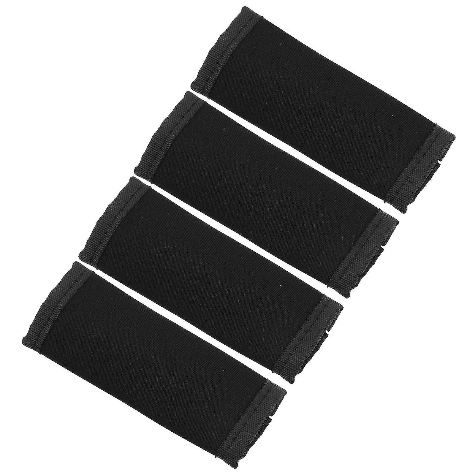 Baby Stroller Handle Cover 4Pcs Black Fabric Hassle-Free Install for Stroller Use