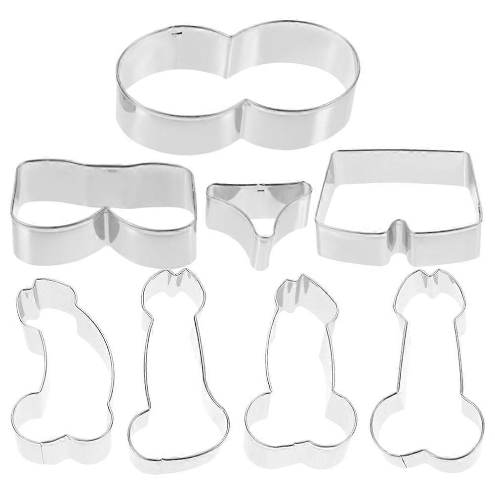 8Pcs Creative Stainless Steel Baking Cutters Cookie Making Tool For Baking Enthusiasts And Families Simple Smooth Lines