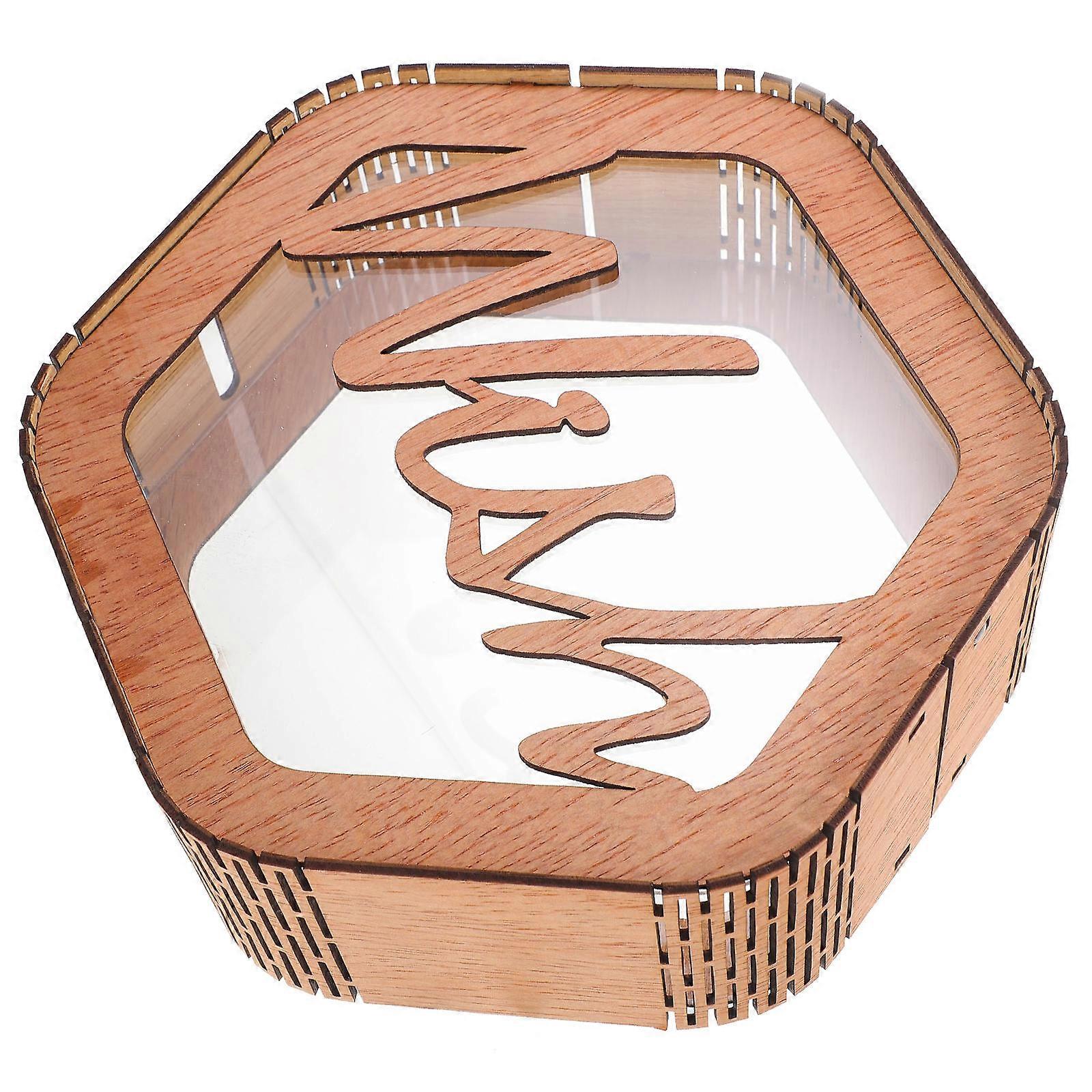 Wooden Wedding Card Box Wooden Blessing Message Box Ornament Wedding Table Decor