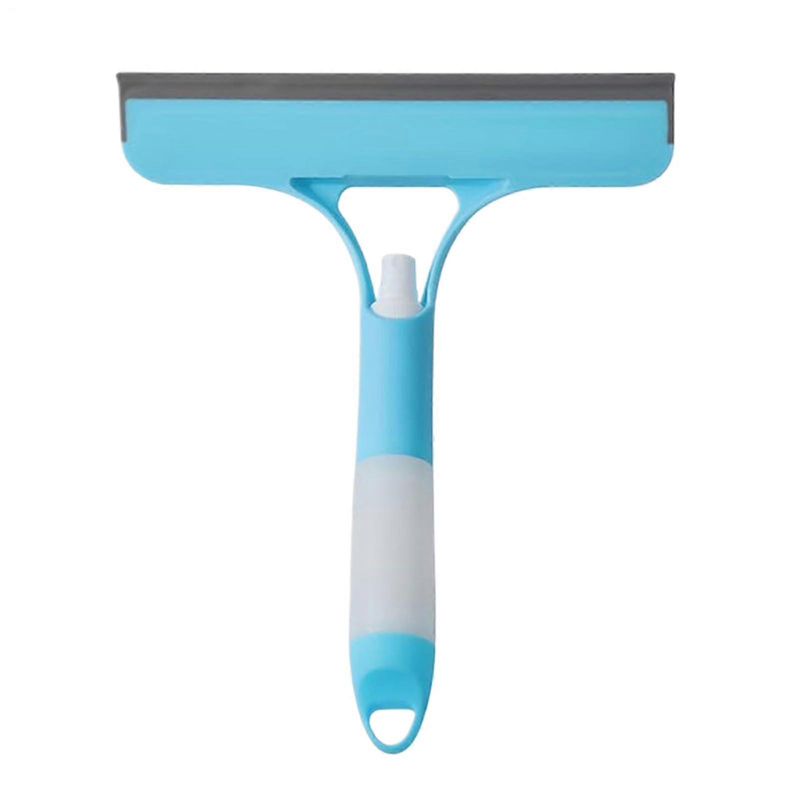 3in1 Window Cleaning Tool with Spray Plate, Fine Bristles, Blue