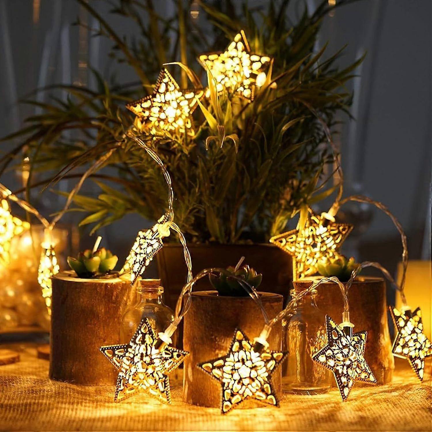 Μεταλλικά φώτα αστεριών για διακόσμηση -1 τεμ, 4meter, 10 LED, διακοσμητικά φώτα, φώτα για διακόσμηση σπιτιού, διακόσμηση