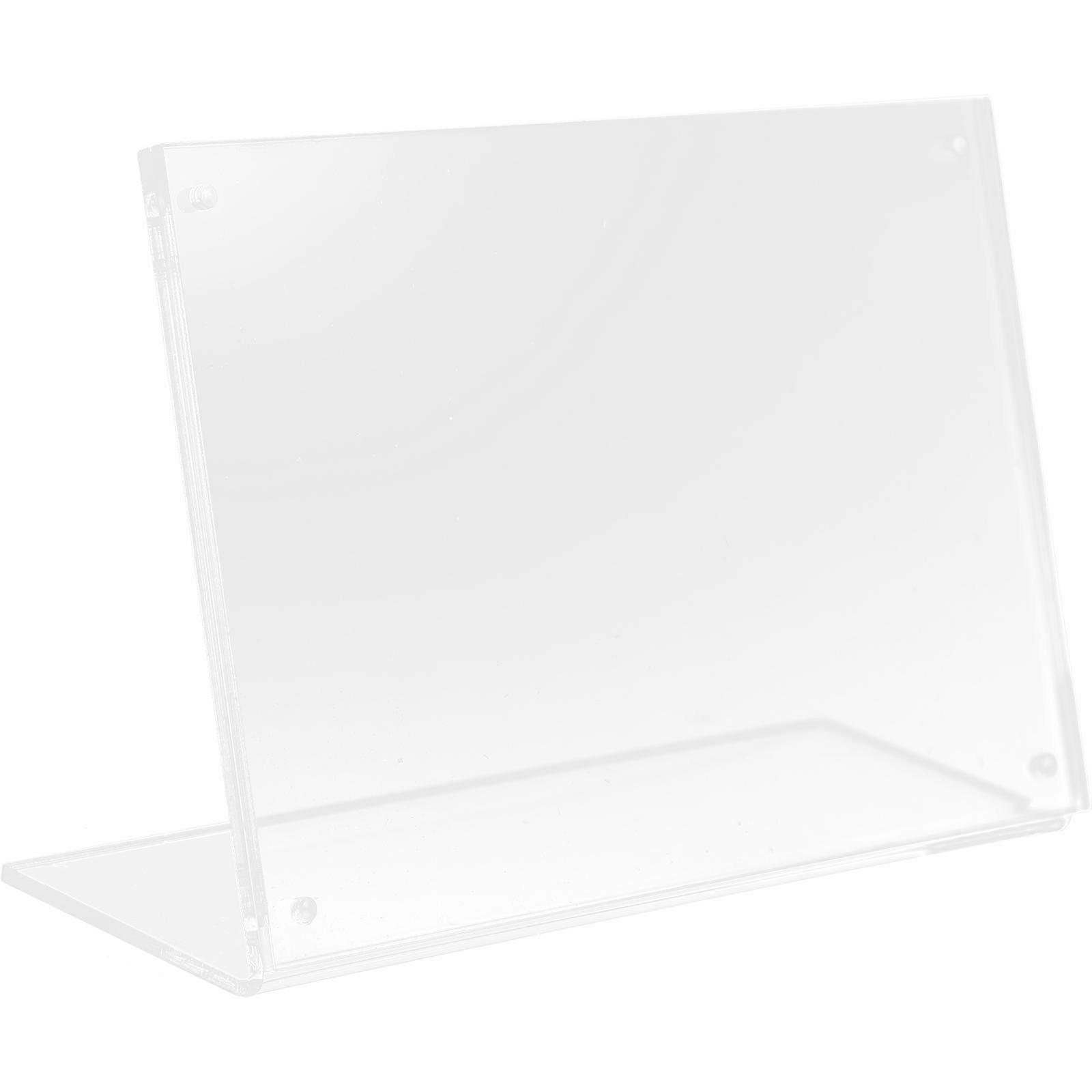 Acrylic Tabletop Sign Holder for Weddings Clear Display Stand Stable Base Vertical Use 7 Inch