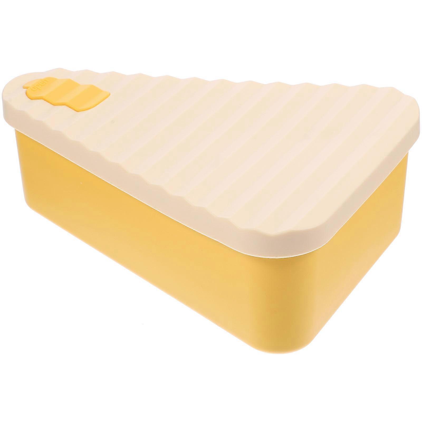 Pizza Slice Storage Container For Households 20.5X14.5X7CM Yellow Design Food Storage 1Pcs