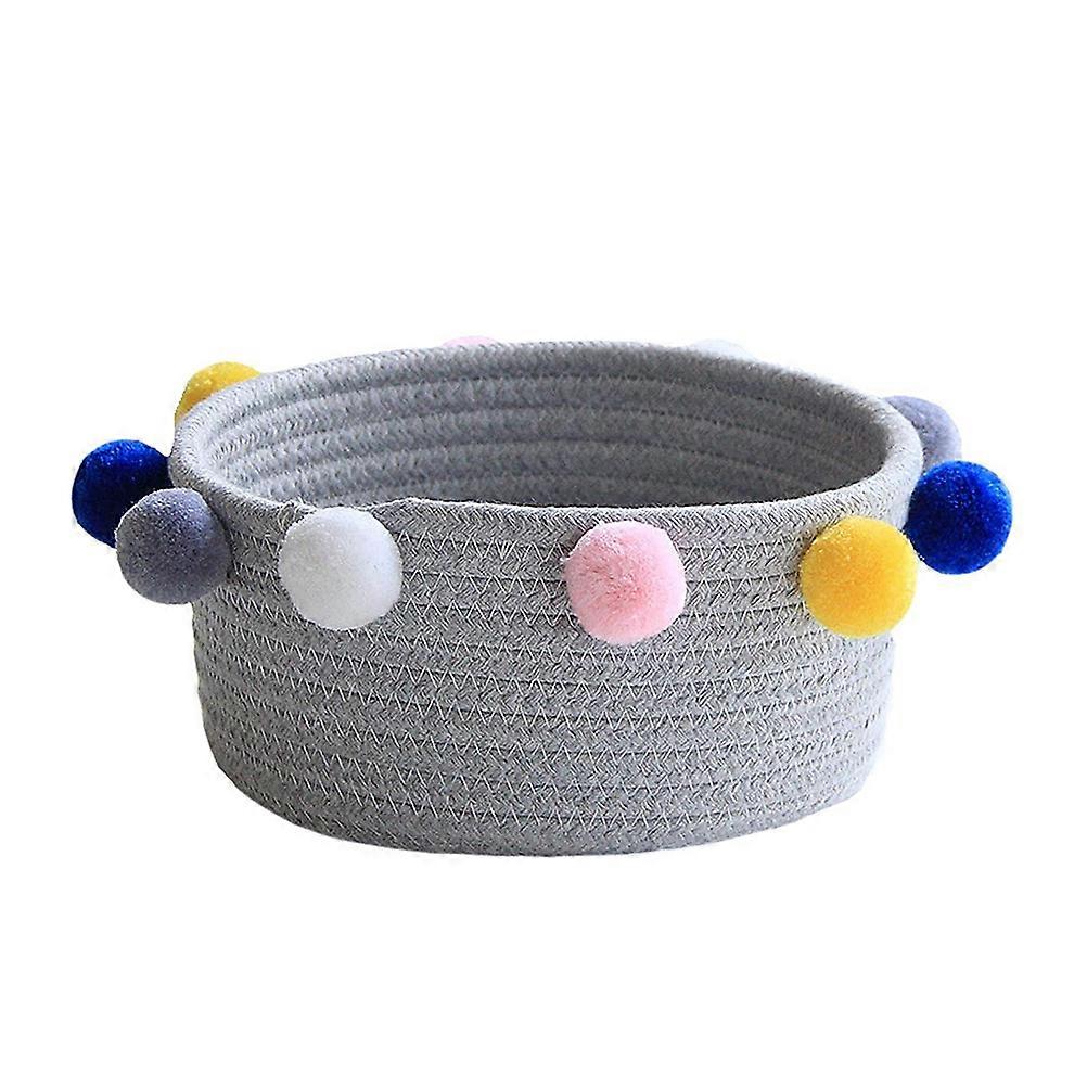 Sundries Organizer Decorative Woven Basket For Home Use With Grey Color Featuring Modern Design 1Pack