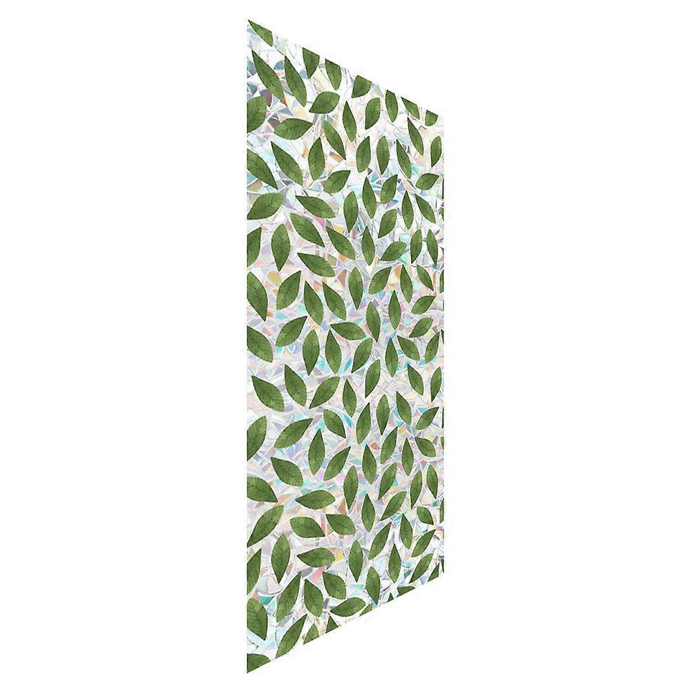Stained Glass Window Film Suitable For Homeowners With Leaf Pattern 200x43cm Light Block Function 1Set